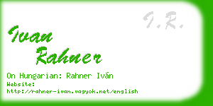 ivan rahner business card